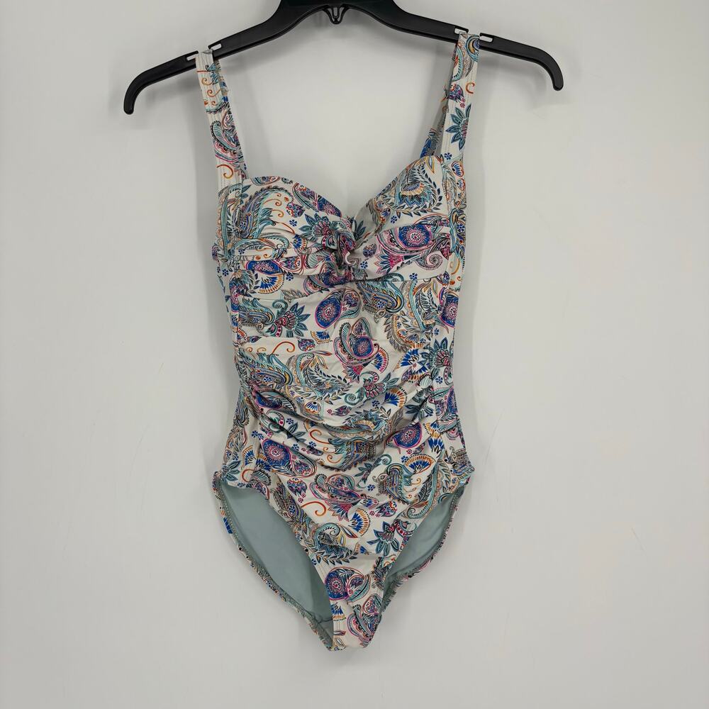 Niptuck Paisley Floral One Piece Multi Cup Swimsuit Size 6 Feminine‎ Beach Pool